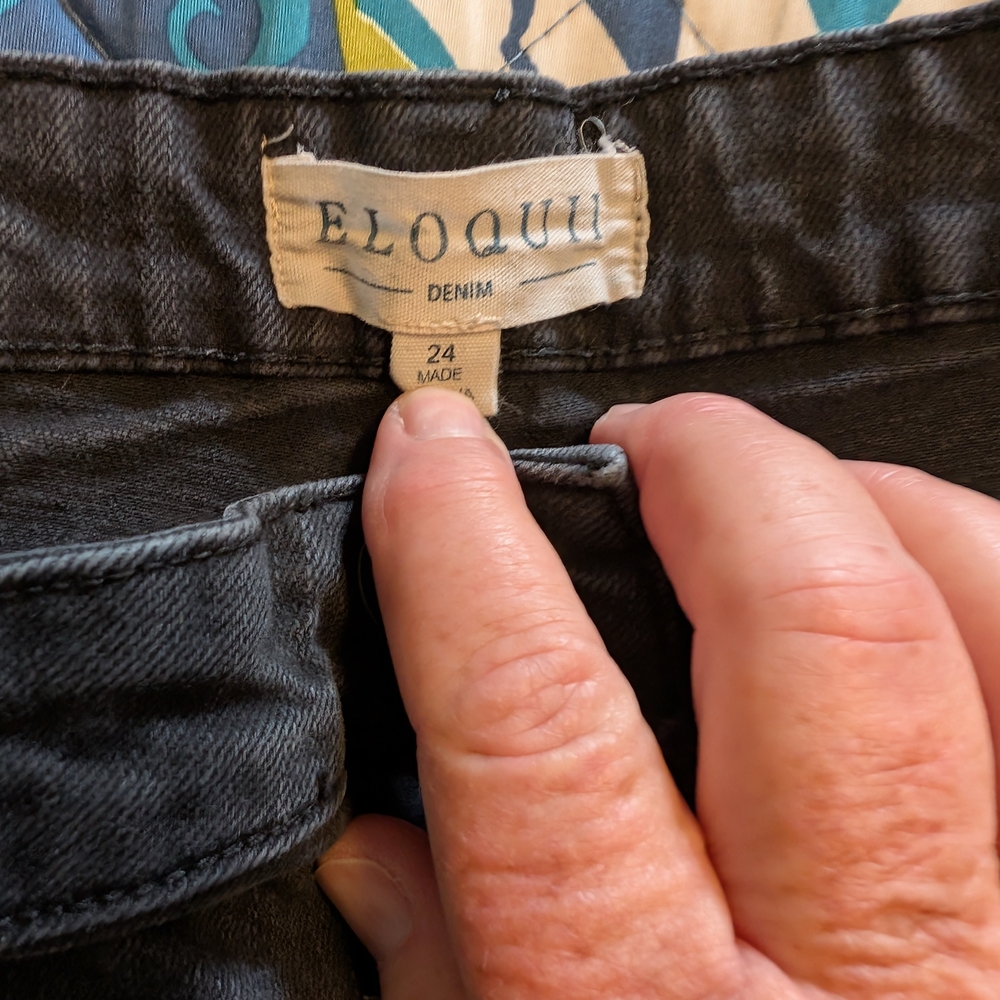 Eloquii Black Wide Leg Denim Jeans - Picture 2 of 3